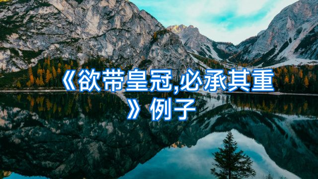 《欲带皇冠,必承其重》例子