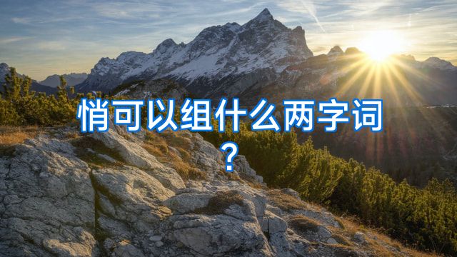 悄可以组什么两字词?