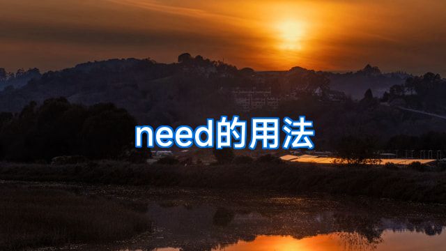 need的用法