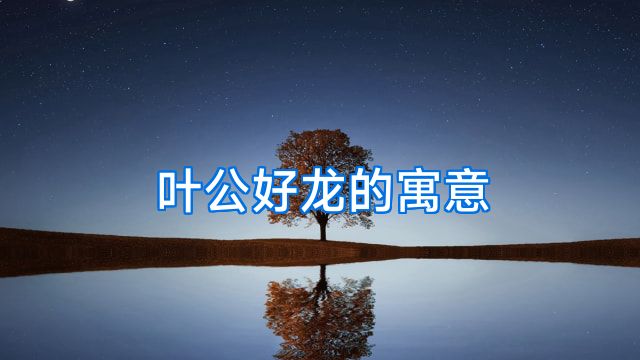 叶公好龙的寓意