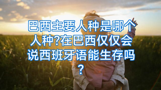 巴西主要人种是哪个人种?在巴西仅仅会说西班牙语能生存吗?