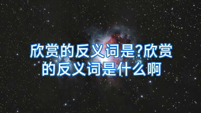 欣赏的反义词是?欣赏的反义词是什么啊