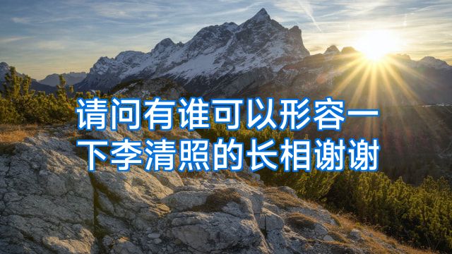 请问有谁可以形容一下李清照的长相谢谢