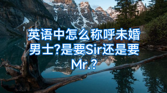 英语中怎么称呼未婚男士?是要Sir还是要Mr.?