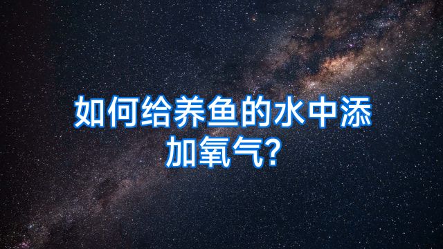 如何给养鱼的水中添加氧气?
