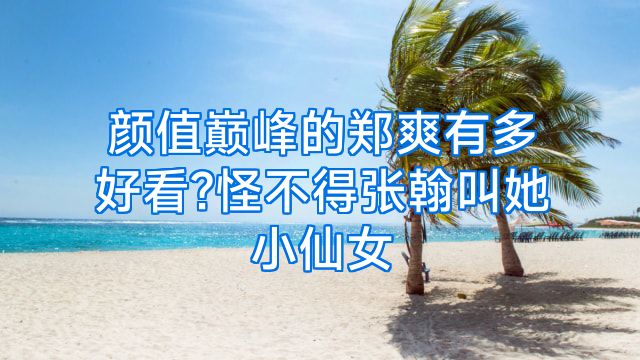 颜值巅峰的郑爽有多好看?怪不得张翰叫她小仙女