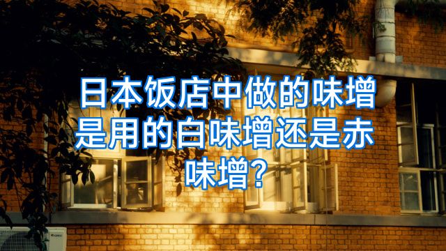 日本饭店中做的味增是用的白味增还是赤味增?