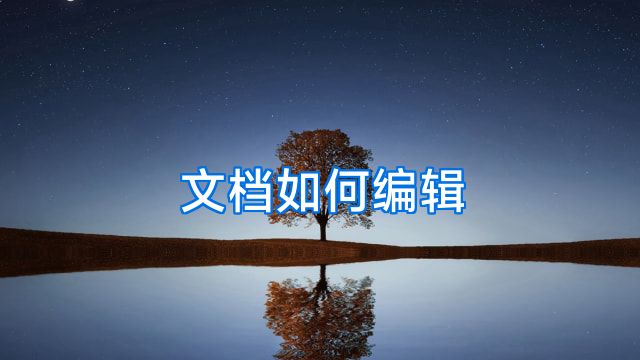 文档如何编辑