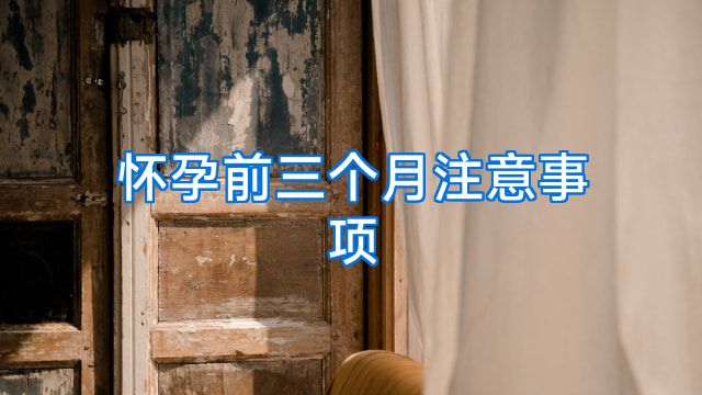 怀孕前三个月注意事项