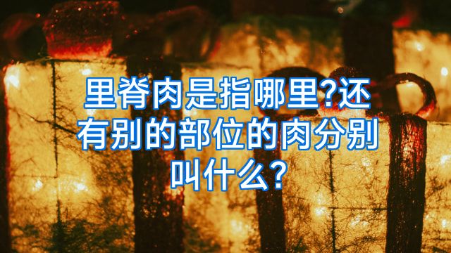 里脊肉是指哪里?还有别的部位的肉分别叫什么?