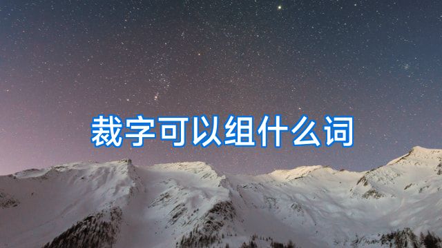 裁字可以组什么词