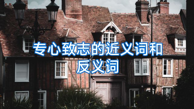 专心致志的近义词和反义词