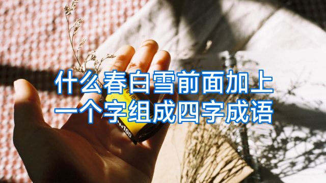什么春白雪前面加上一个字组成四字成语