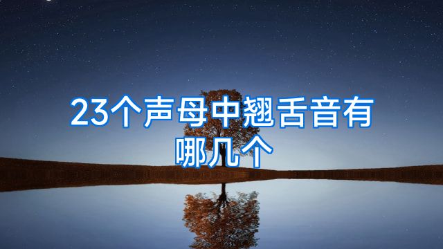 23个声母中翘舌音有哪几个
