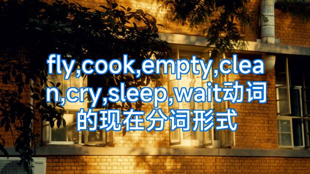fly,cook,empty,clean,cry,sleep,wait动词的现在分词形式