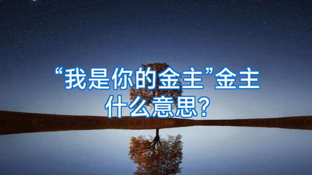 “我是你的金主”金主什么意思?