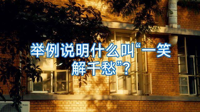 举例说明什么叫“一笑解千愁”?