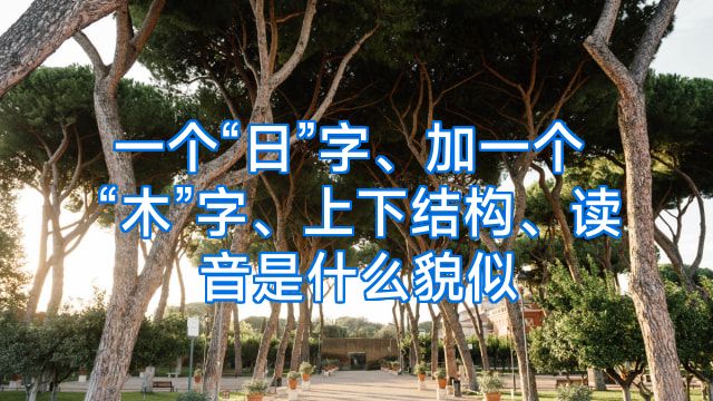 一个“日”字、加一个“木”字、上下结构、读音是什么貌似