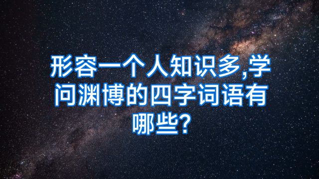形容一个人知识多,学问渊博的四字词语有哪些?