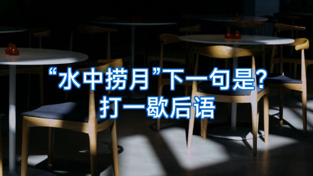 “水中捞月”下一句是?打一歇后语