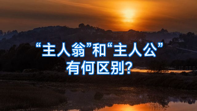 “主人翁”和“主人公”有何区别?
