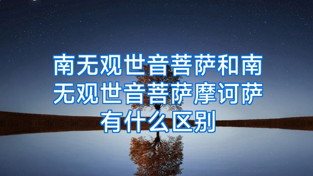 南无观世音菩萨和南无观世音菩萨摩诃萨有什么区别