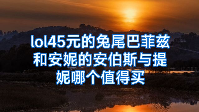 lol45元的兔尾巴菲兹和安妮的安伯斯与提妮哪个值得买