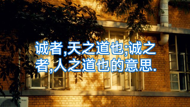 诚者,天之道也;诚之者,人之道也的意思.