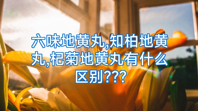 六味地黄丸,知柏地黄丸,杞菊地黄丸有什么区别???