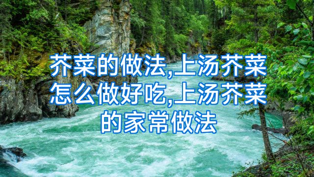 芥菜的做法,上汤芥菜怎么做好吃,上汤芥菜的家常做法