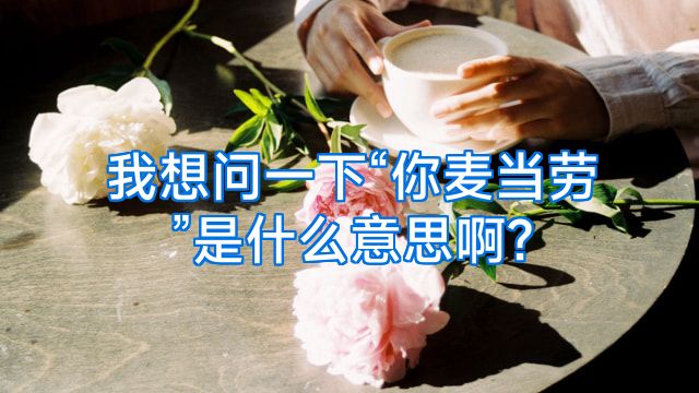 我想问一下“你麦当劳”是什么意思啊?