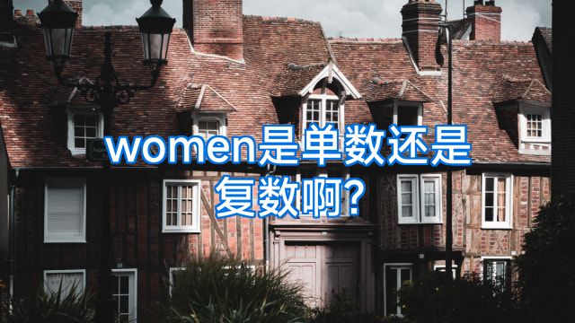 women是单数还是复数啊?