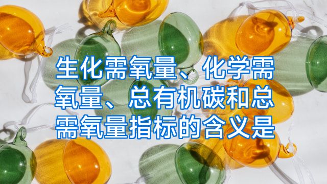 生化需氧量、化学需氧量、总有机碳和总需氧量指标的含义是