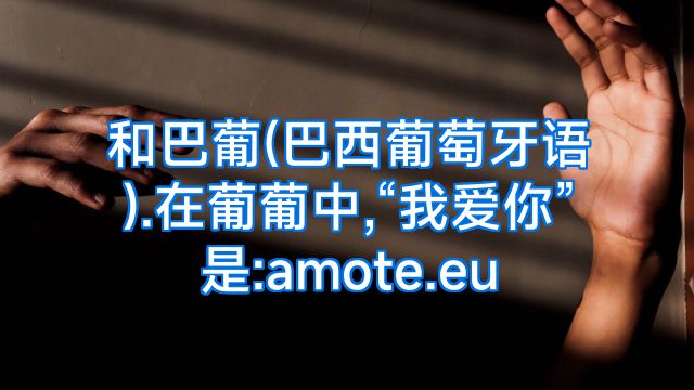 和巴葡(巴西葡萄牙语).在葡葡中,“我爱你”是:amote.eu