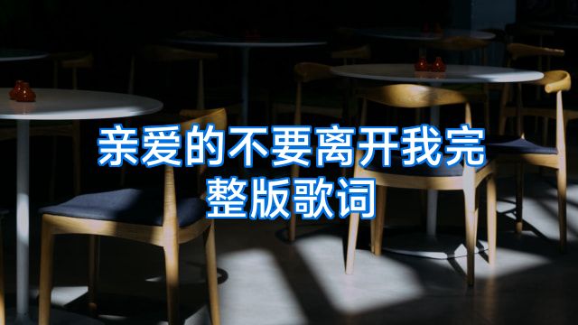 亲爱的不要离开我完整版歌词