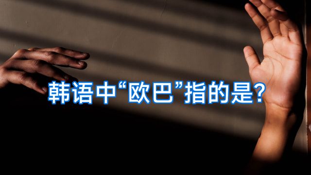 韩语中“欧巴”指的是?