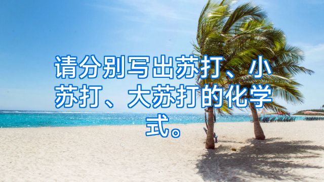 请分别写出苏打、小苏打、大苏打的化学式。