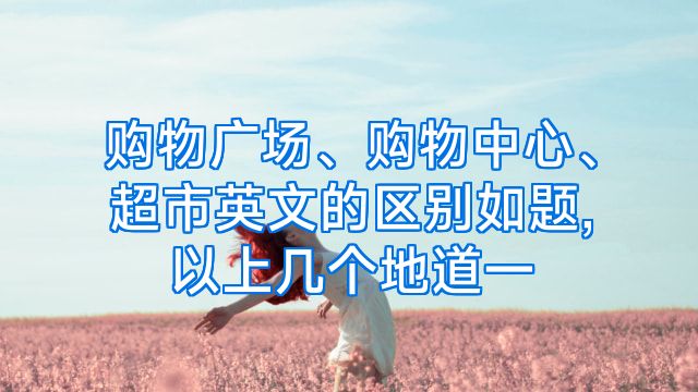 购物广场、购物中心、超市英文的区别如题,以上几个地道一