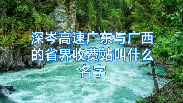 深岑高速广东与广西的省界收费站叫什么名字