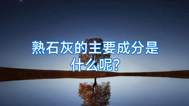 熟石灰的主要成分是什么呢?