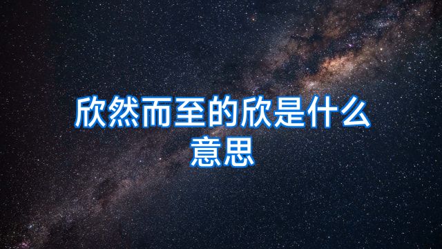 欣然而至的欣是什么意思