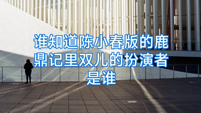 谁知道陈小春版的鹿鼎记里双儿的扮演者是谁