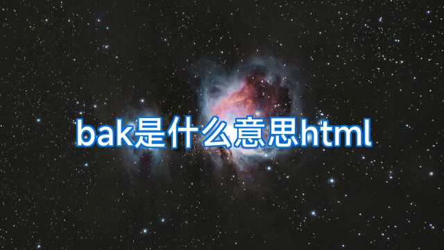 bak是什么意思html