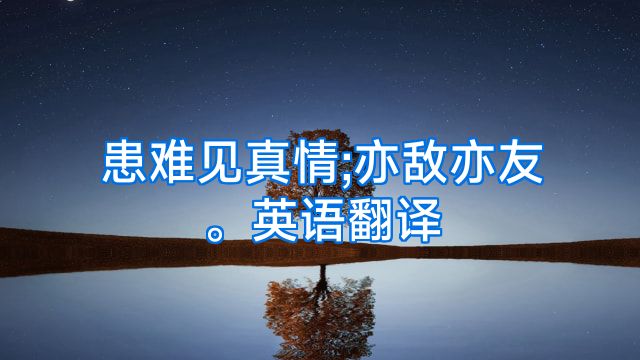 患难见真情;亦敌亦友。英语翻译