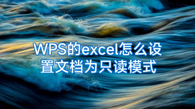 WPS的excel怎么设置文档为只读模式