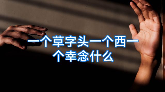 一个草字头一个西一个幸念什么
