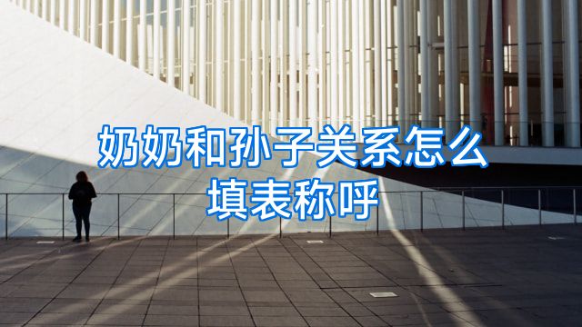 奶奶和孙子关系怎么填表称呼