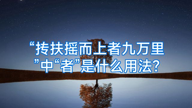 “抟扶摇而上者九万里”中“者”是什么用法?