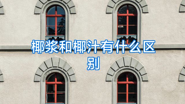 椰浆和椰汁有什么区别
