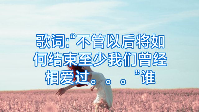 歌词:“不管以后将如何结束至少我们曾经相爱过。。。”谁